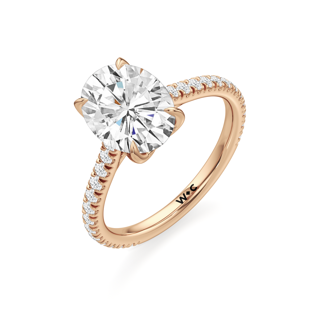 Oval Cut The Tulip Lumière Ring with Lab Grown Diamond in 14KT Rose Gold view 5
