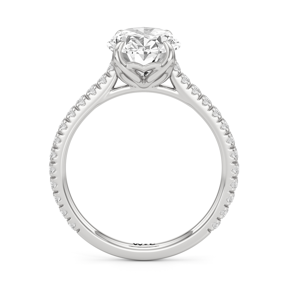 Oval Cut The Tulip Lumière Ring with Lab Grown Diamond in 14KT Platinum view 4
