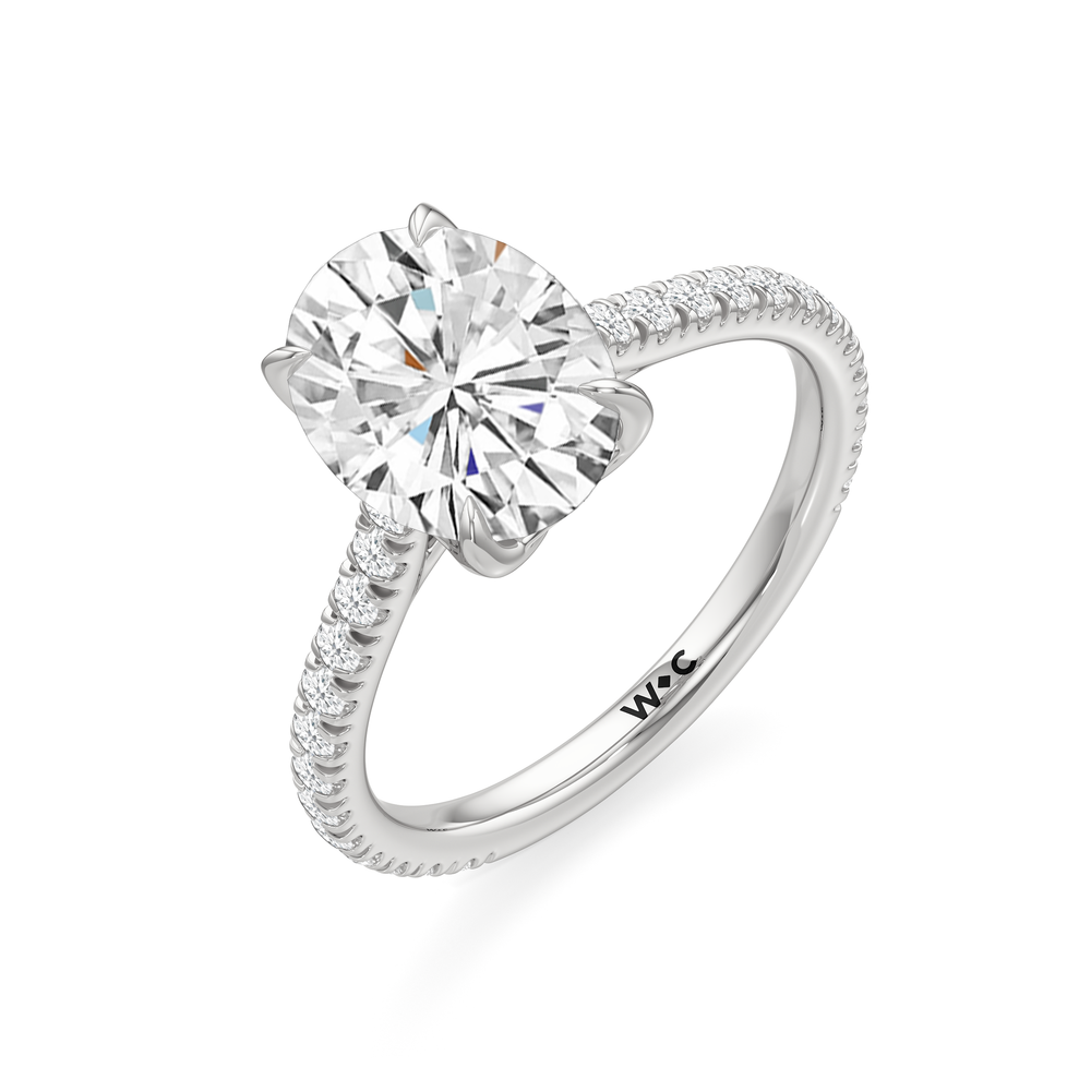 Oval Cut The Tulip Lumière Ring with Lab Grown Diamond in 14KT Platinum view 5
