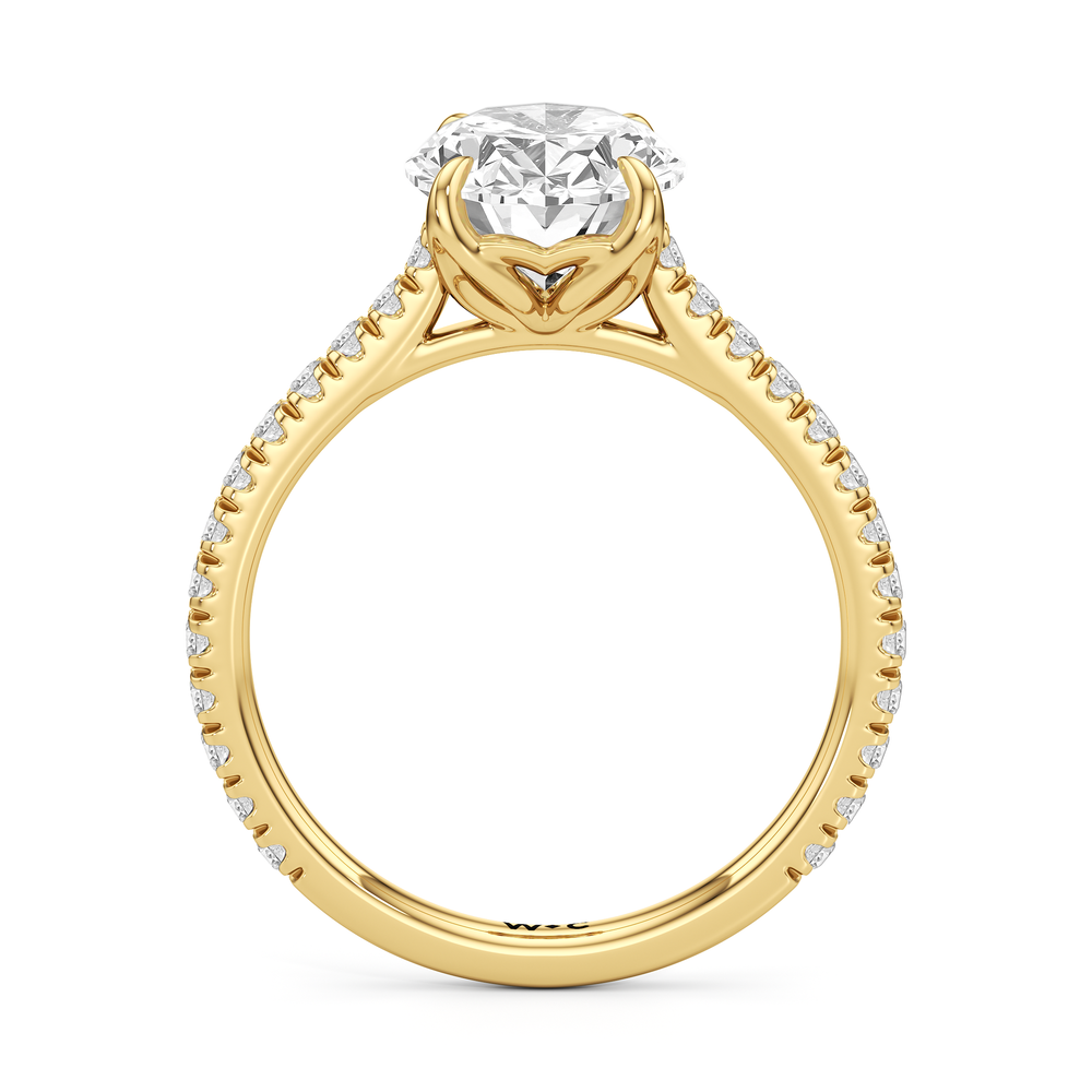 Oval Cut The Tulip Lumière Ring with Lab Grown Diamond in 14KT Yellow Gold view 4
