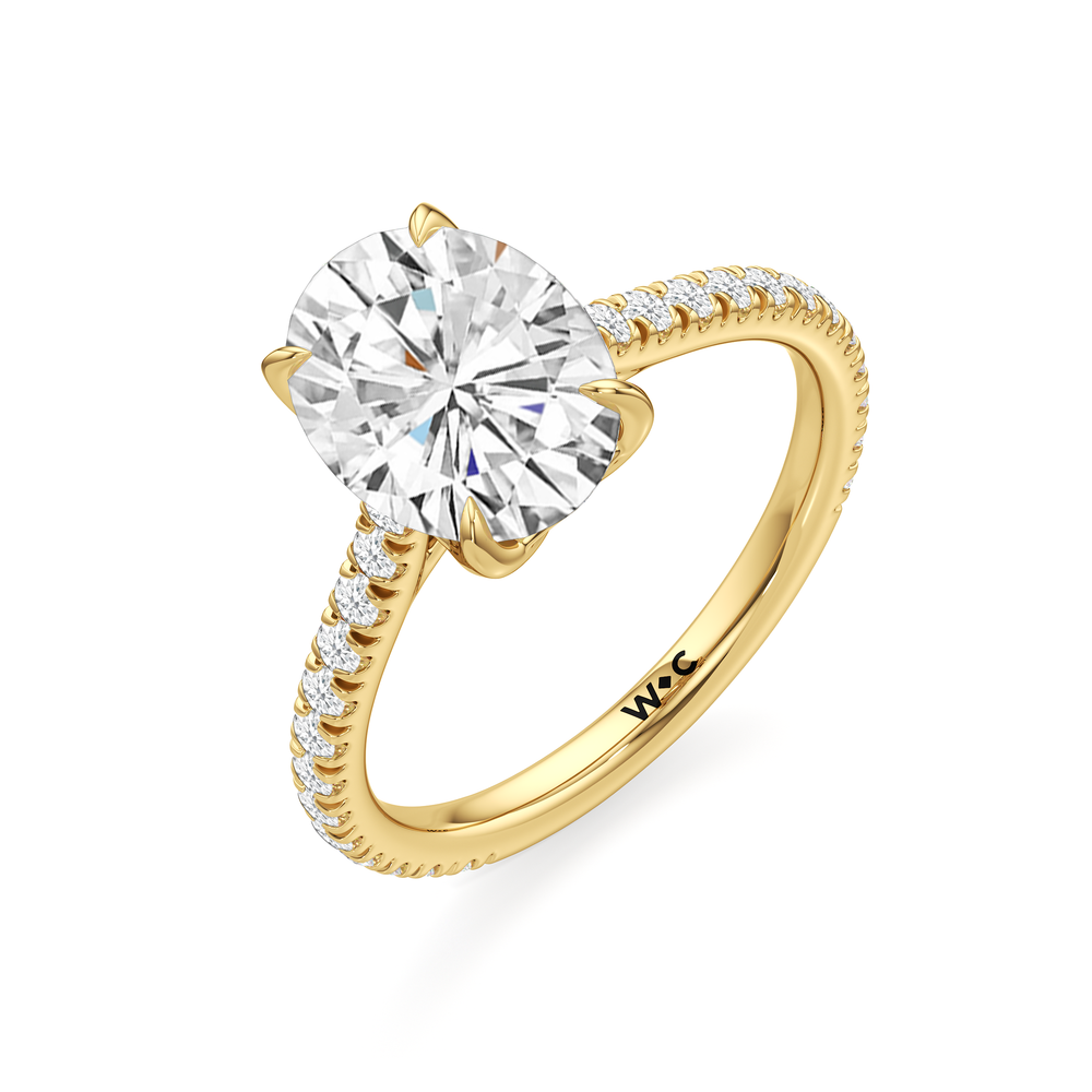 Oval Cut The Tulip Lumière Ring with Lab Grown Diamond in 14KT Yellow Gold view 5
