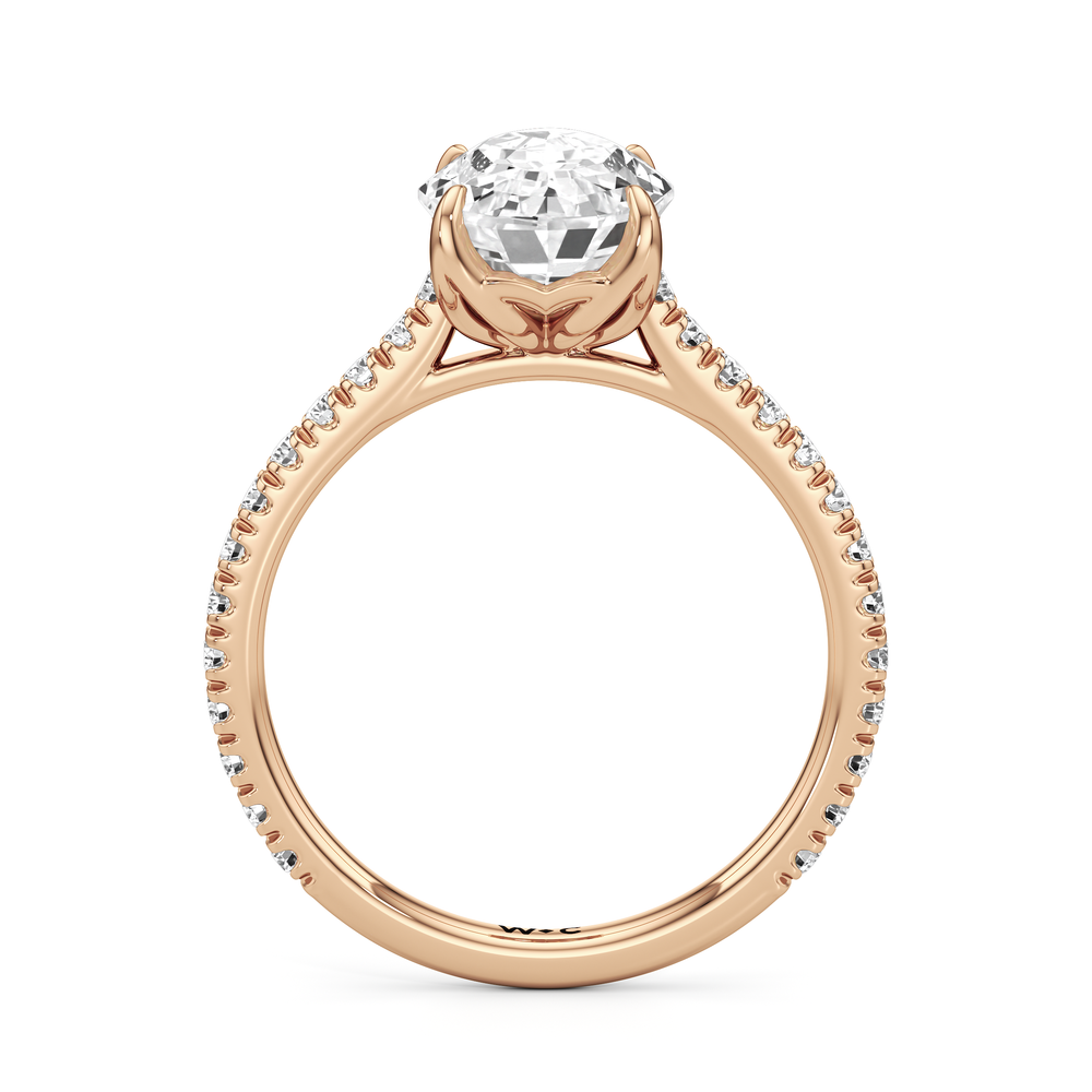 Oval Stepcut Cut The Tulip Lumière Ring with Lab Grown Diamond in 14KT Rose Gold view 5
