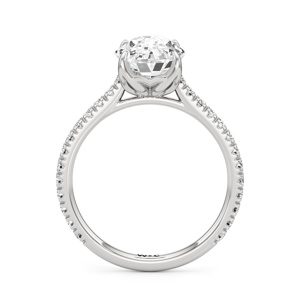 Oval Stepcut Cut The Tulip Lumière Ring with Lab Grown Diamond in 14KT Platinum view 5
