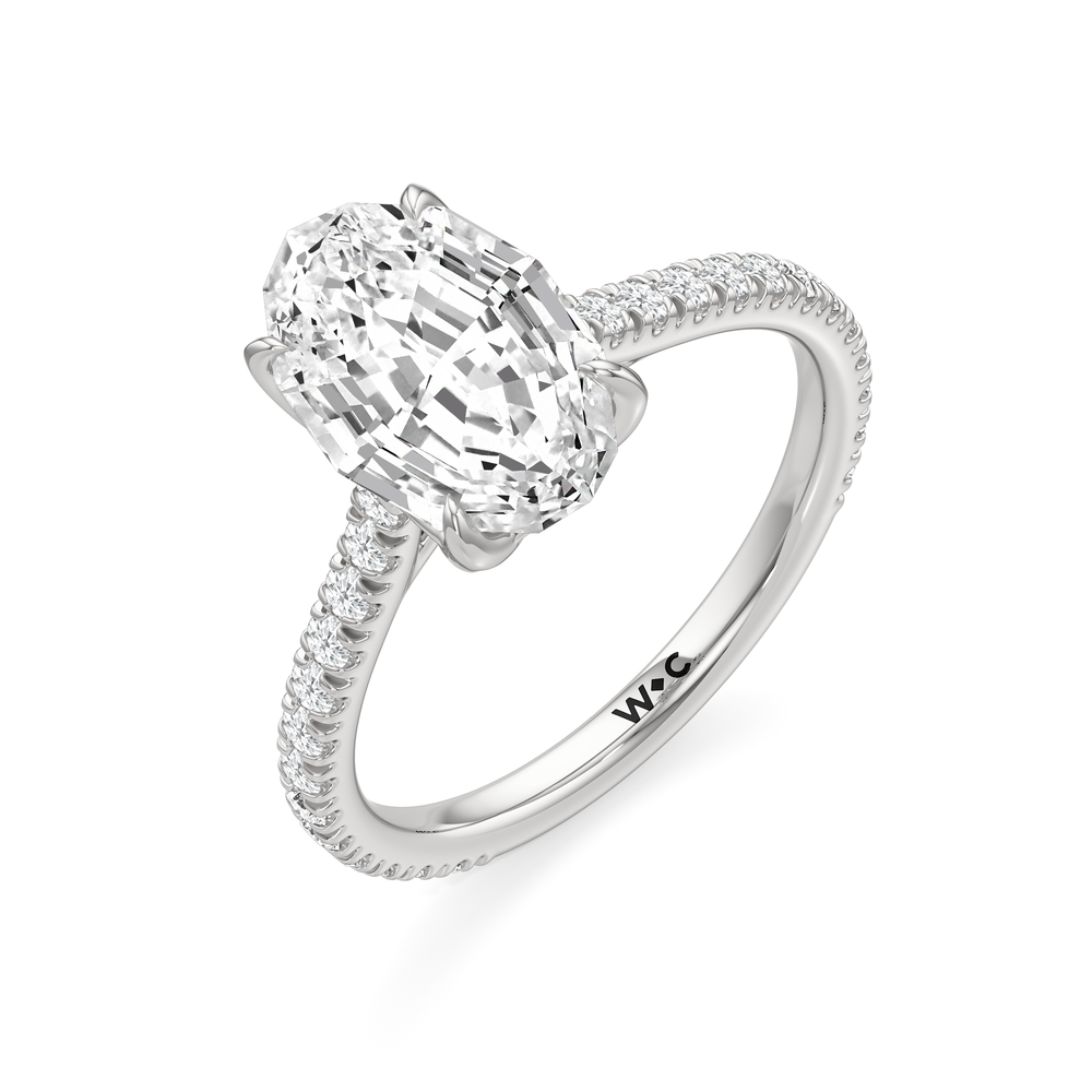 Oval Stepcut Cut The Tulip Lumière Ring with Lab Grown Diamond in 14KT Platinum view 6
