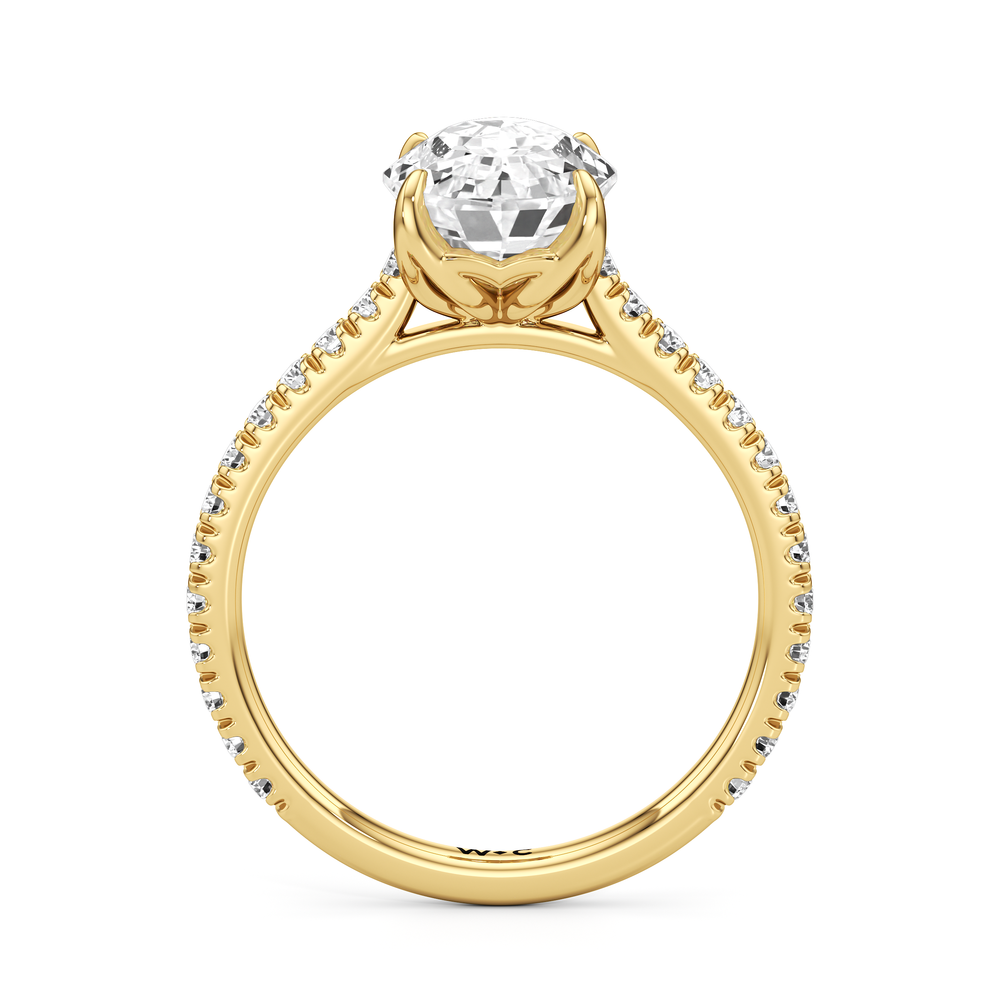Oval Stepcut Cut The Tulip Lumière Ring with Lab Grown Diamond in 14KT Yellow Gold view 5
