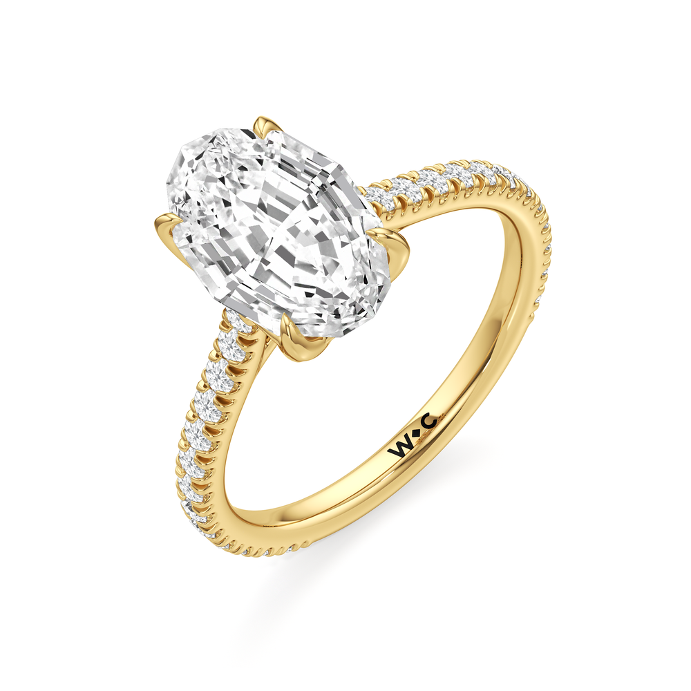 Oval Stepcut Cut The Tulip Lumière Ring with Lab Grown Diamond in 14KT Yellow Gold view 6
