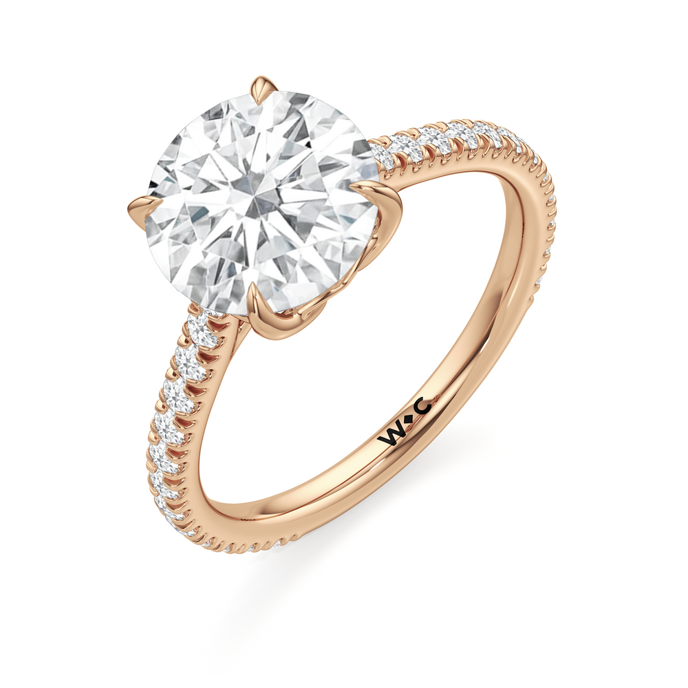 Round Cut The Tulip Lumière Ring with Lab Grown Diamond in 14KT Rose Gold view 5
