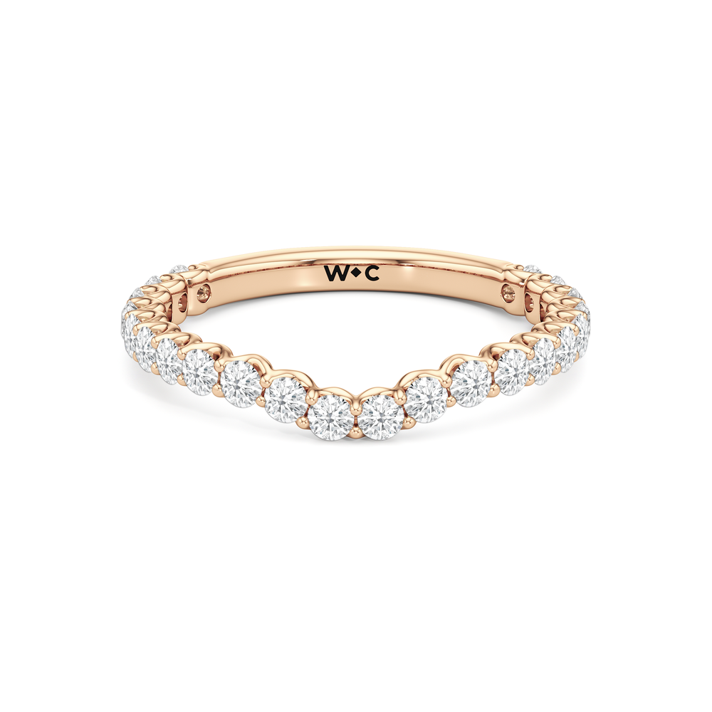 The Tulip Lightline Diamond Wedding Band with 18KT Rose Gold Cut Diamond in 14KT Rose Gold view 1
