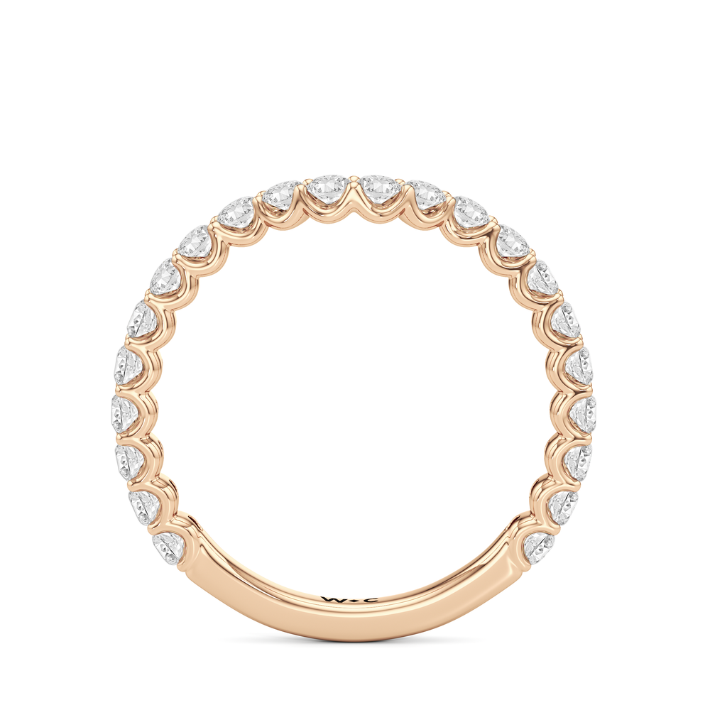 The Tulip Lightline Diamond Wedding Band with 18KT Rose Gold Cut Diamond in 14KT Rose Gold view 2
