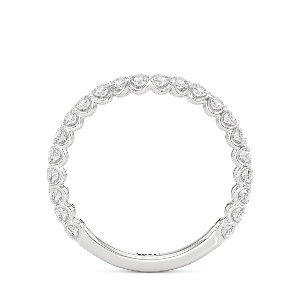 The Tulip Lightline Diamond Wedding Band with Platinum Cut Diamond in 14KT Platinum view 2
