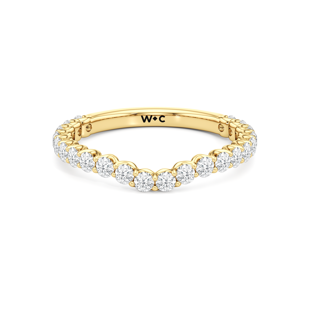 The Tulip Lightline Diamond Wedding Band with 18KT Yellow Gold Cut Diamond in 14KT Yellow Gold view 1
