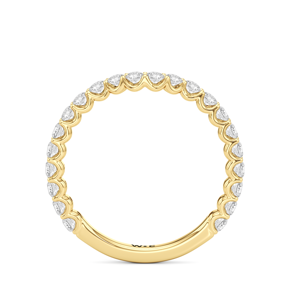 The Tulip Lightline Diamond Wedding Band with 18KT Yellow Gold Cut Diamond in 14KT Yellow Gold view 2
