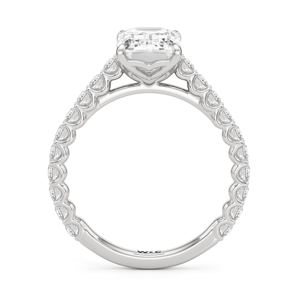 The Tulip Lightline Ring with Emerald Cut Diamond in 14KT Platinum view 4
