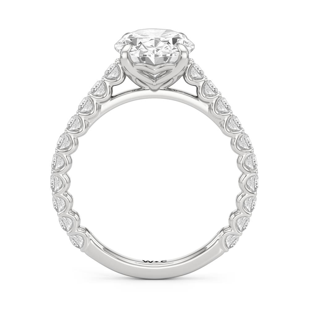 The Tulip Lightline Ring with Oval Cut Diamond in 14KT Platinum view 4
