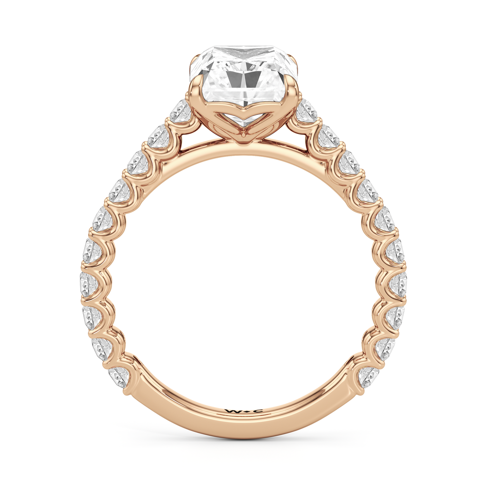 The Tulip Lightline Ring with Radiant Cut Diamond in 14KT Rose Gold view 4
