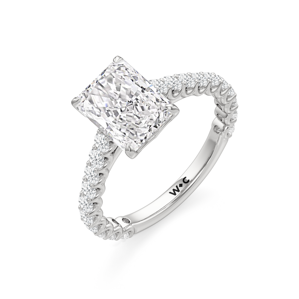 The Tulip Lightline Ring with Radiant Cut Diamond in 14KT Platinum view 5
