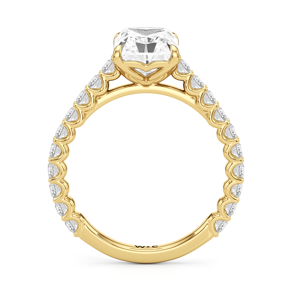 The Tulip Lightline Ring with Radiant Cut Diamond in 14KT Yellow Gold view 4
