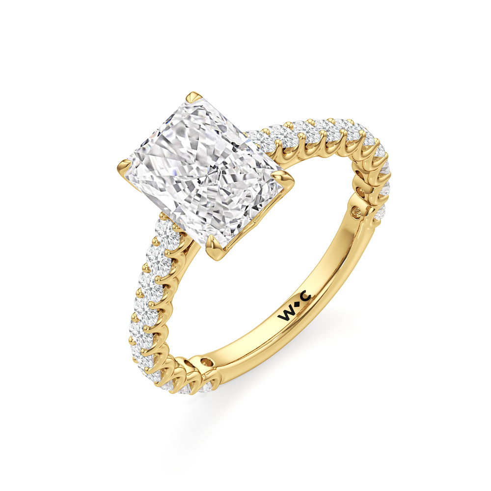 The Tulip Lightline Ring with Radiant Cut Diamond in 14KT Yellow Gold view 5
