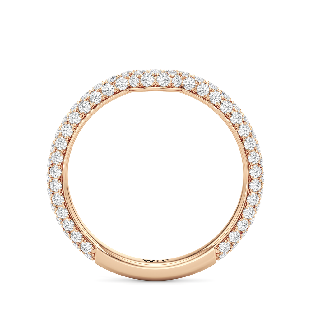The Tulip Velvet Diamond Wedding Band with 18KT Rose Gold Cut Diamond in 14KT Rose Gold view 2
