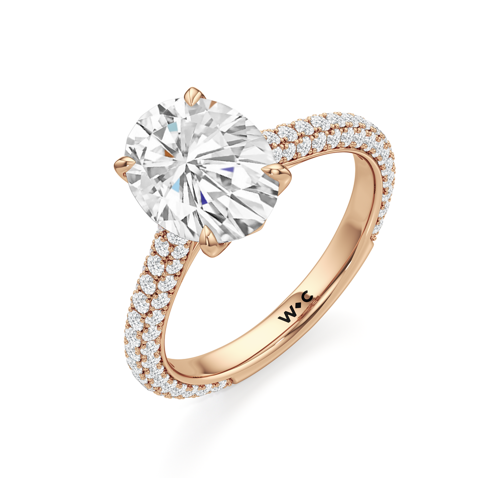 Oval Cut The Tulip Velvet Ring with Lab Grown Diamond in 14KT Rose Gold view 5
