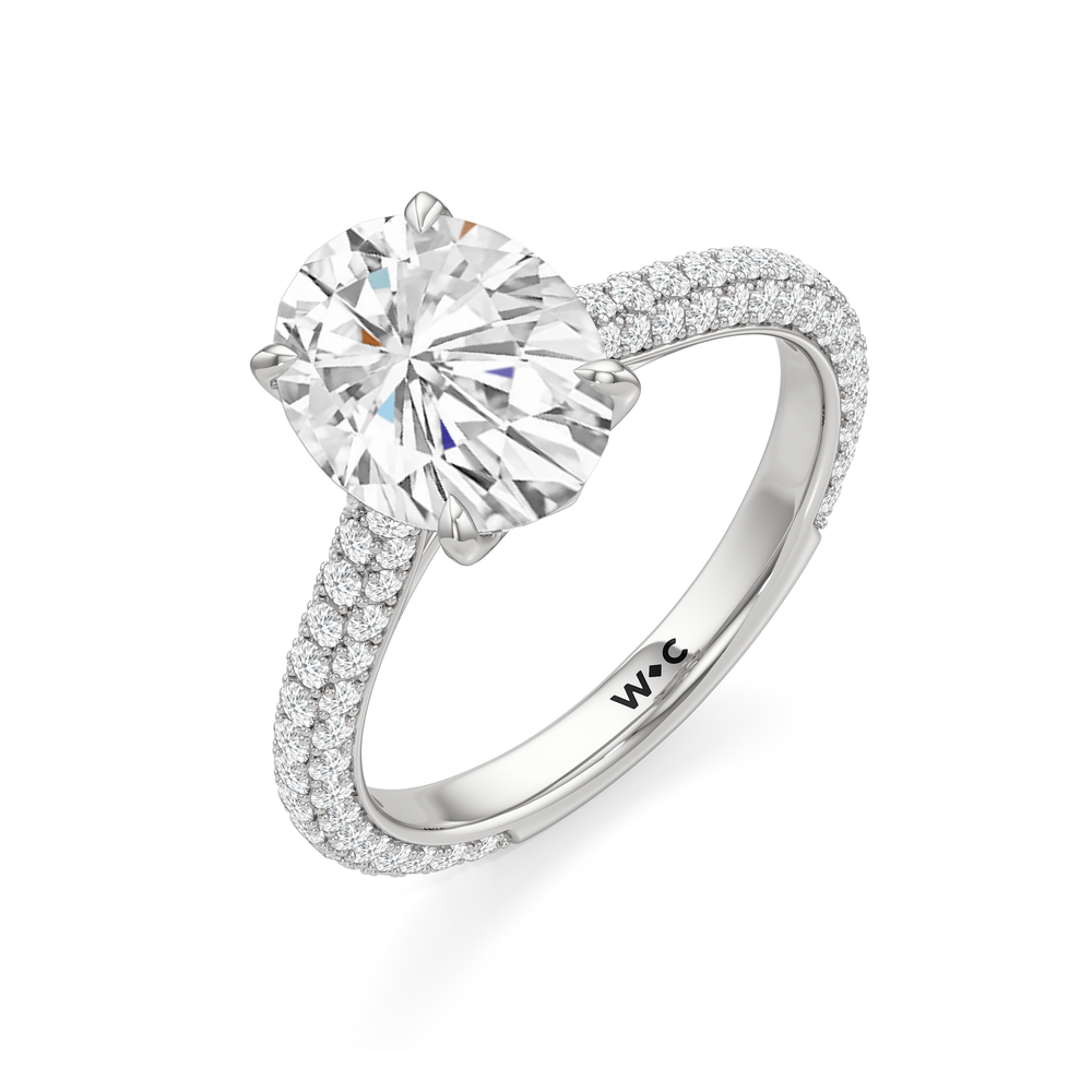 Oval Cut The Tulip Velvet Ring with Lab Grown Diamond in 14KT Platinum view 5
