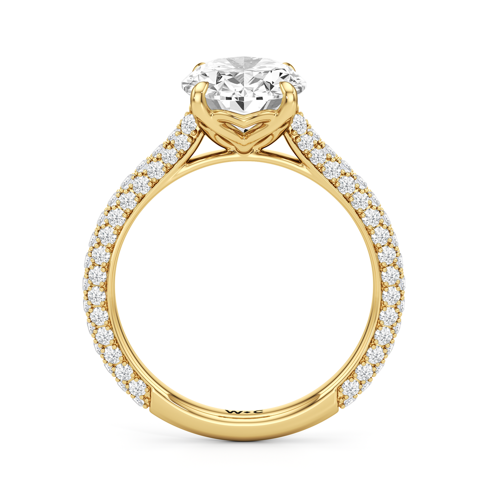 Oval Cut The Tulip Velvet Ring with Lab Grown Diamond in 14KT Yellow Gold view 4
