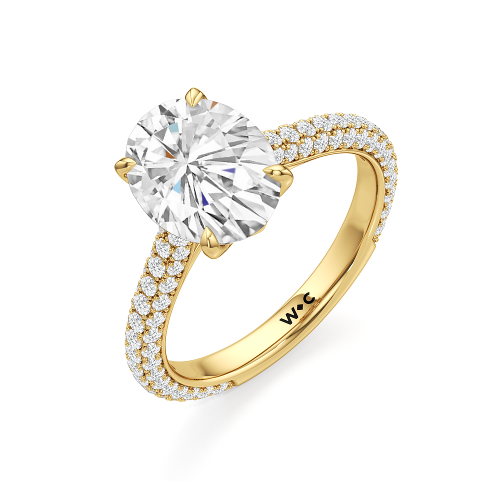 Oval Cut The Tulip Velvet Ring with Lab Grown Diamond in 14KT Yellow Gold view 5
