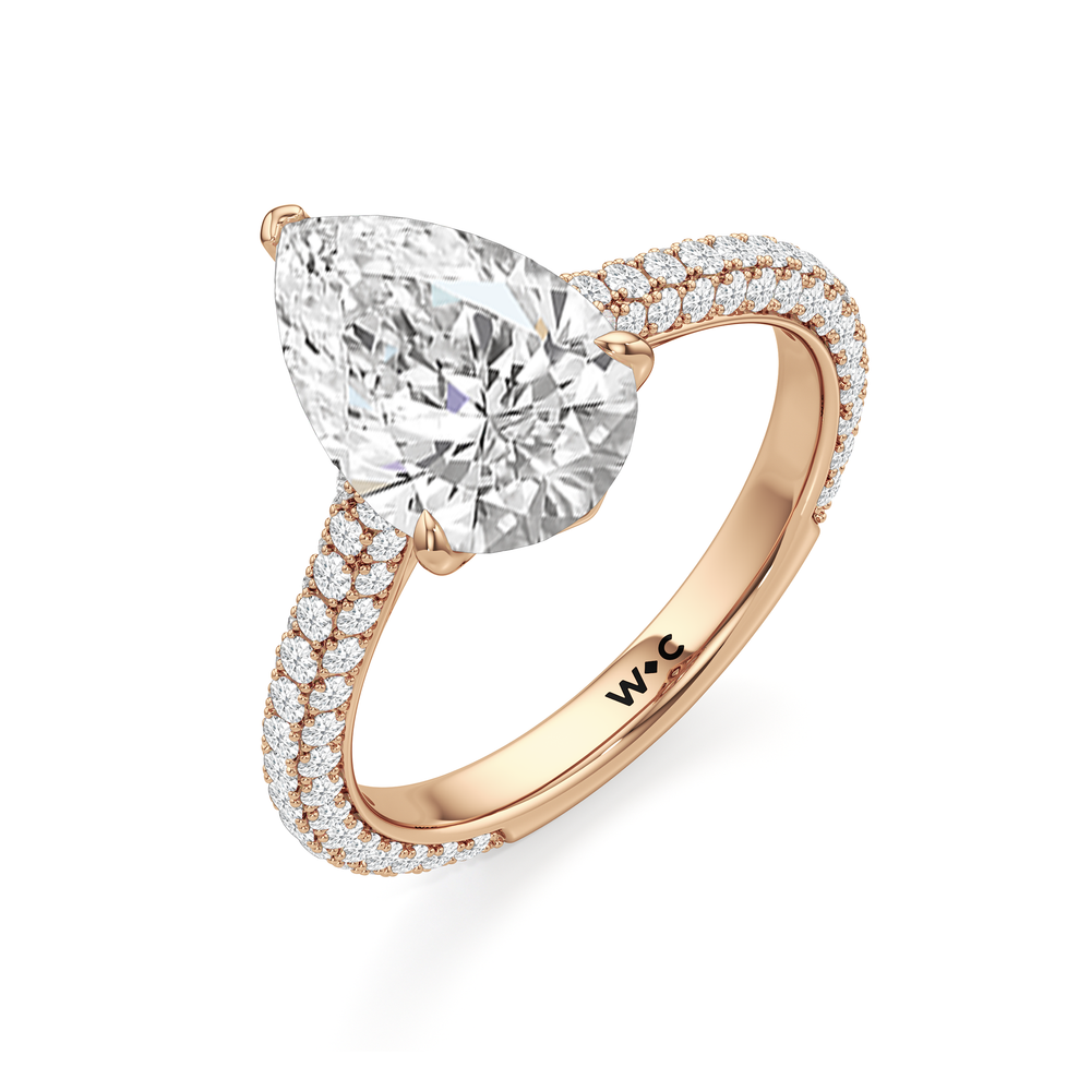 Pear Cut The Tulip Velvet Ring with Lab Grown Diamond in 14KT Rose Gold view 5
