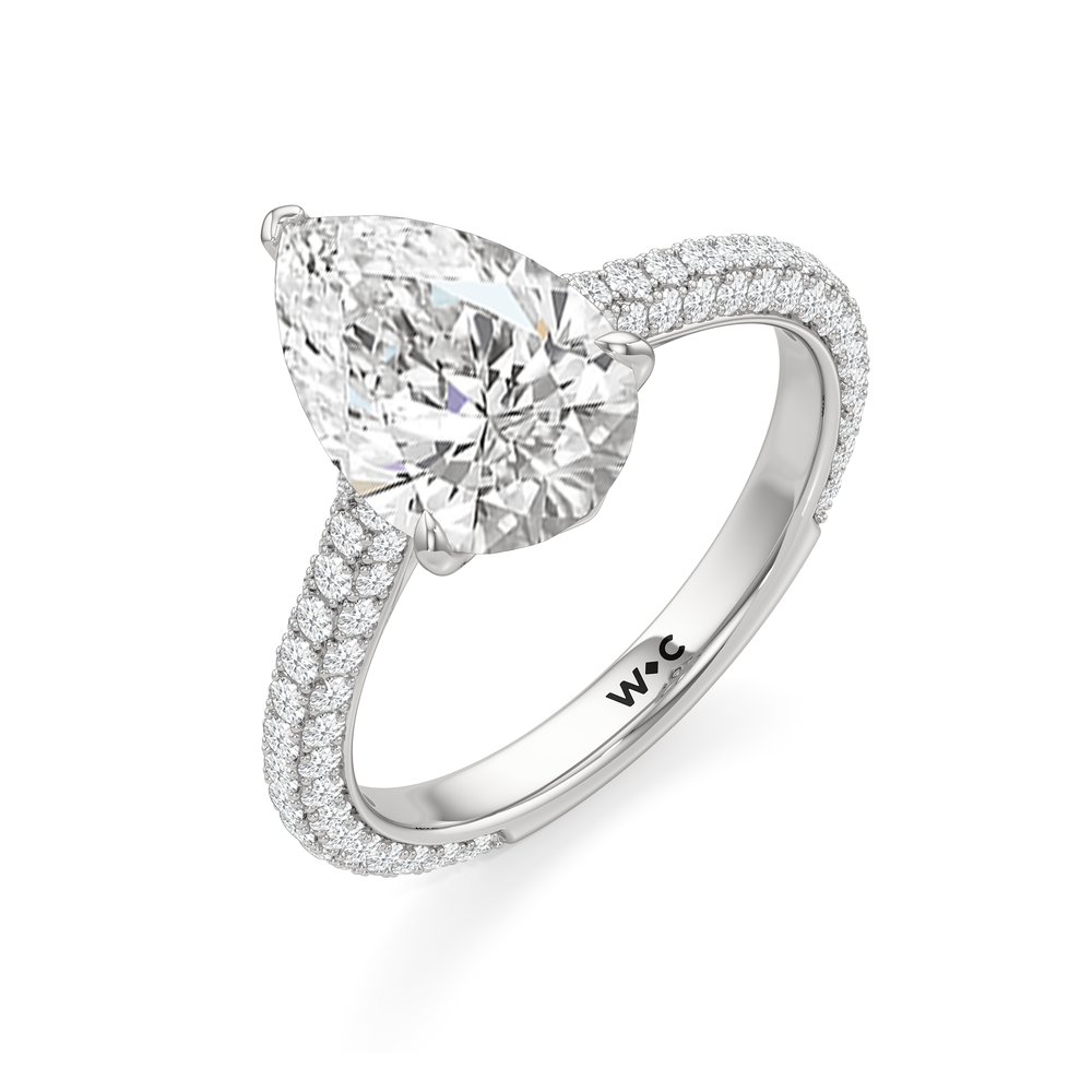 Pear Cut The Tulip Velvet Ring with Lab Grown Diamond in 14KT Platinum view 5
