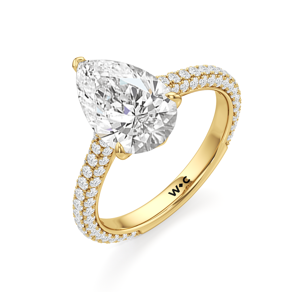Pear Cut The Tulip Velvet Ring with Lab Grown Diamond in 14KT Yellow Gold view 5
