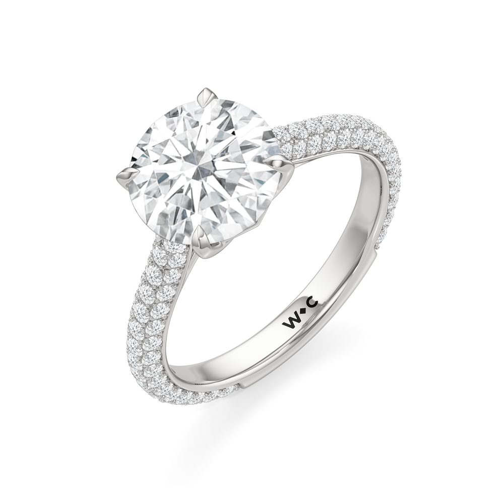 Round Cut The Tulip Velvet Ring with Lab Grown Diamond in 14KT Platinum view 5
