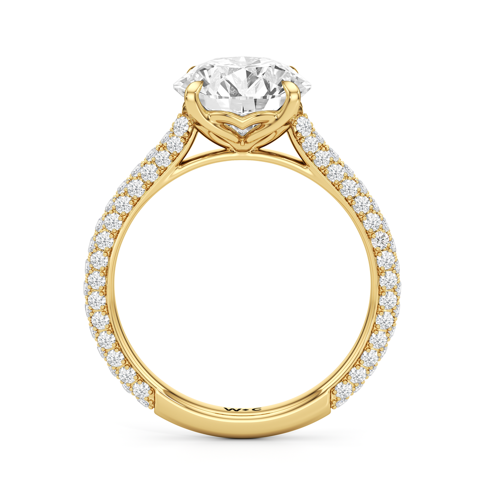 Round Cut The Tulip Velvet Ring with Lab Grown Diamond in 14KT Yellow Gold view 4

