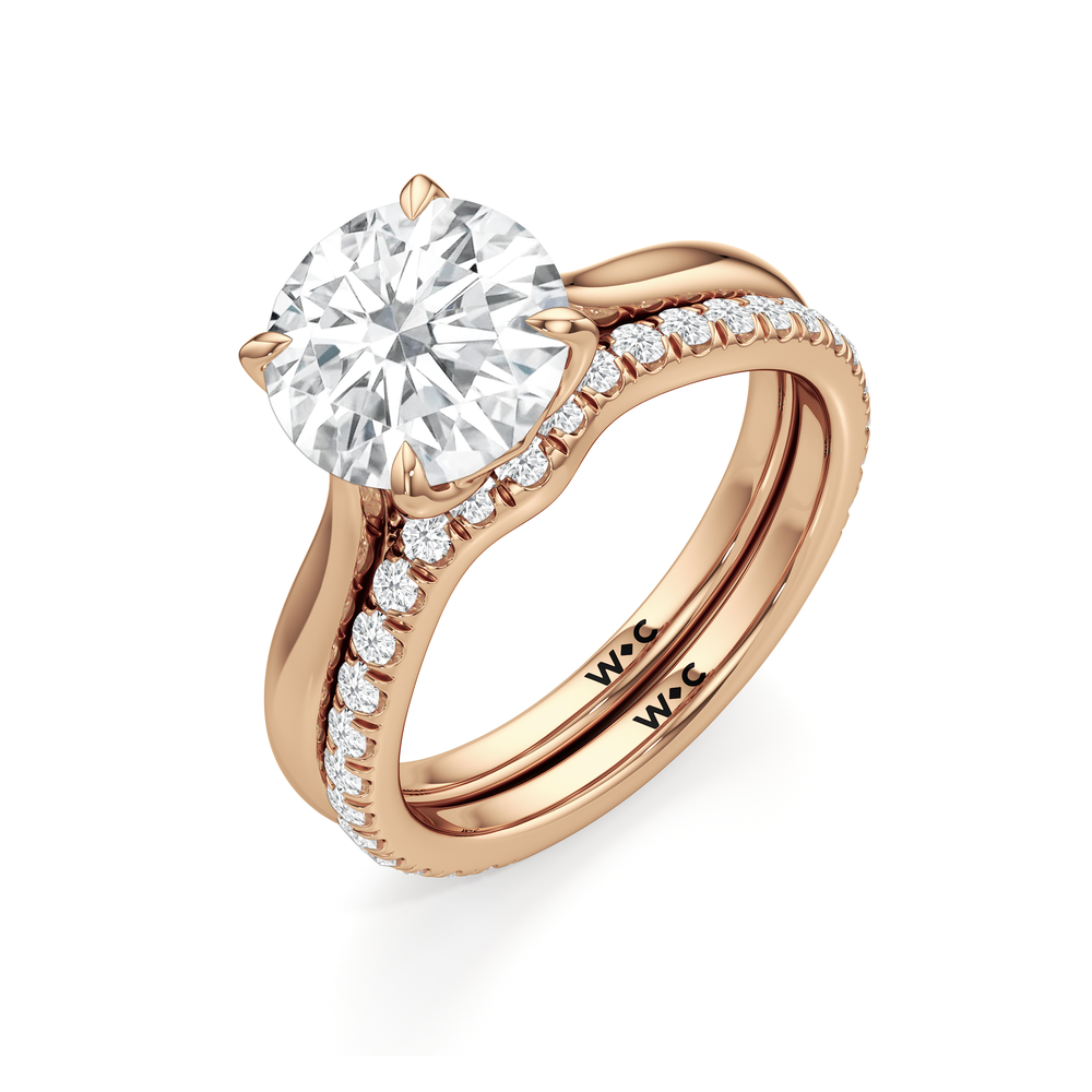 Emerald Cut The Tulip Whisper Ring with Lab Grown Diamond in 14KT Rose Gold view 6
