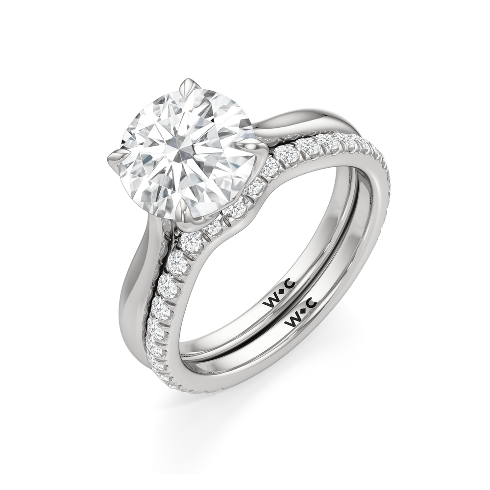 Emerald Cut The Tulip Whisper Ring with Lab Grown Diamond in 14KT Platinum view 6

