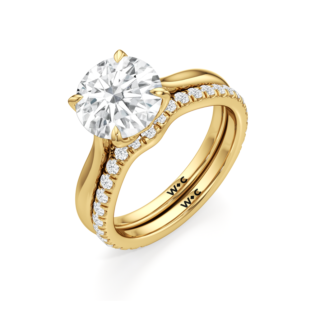 Round Cut The Tulip Whisper Ring with Lab Grown Diamond in 14KT Yellow Gold view 6
