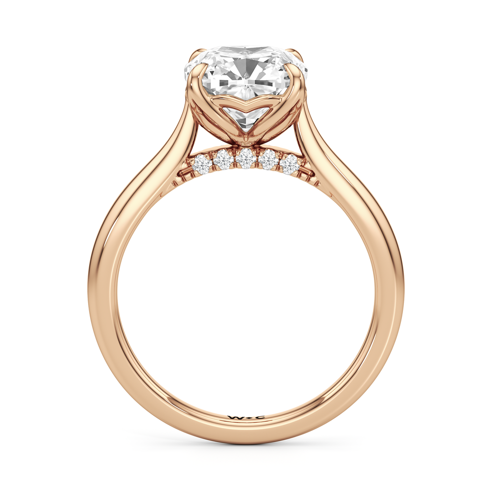 Cushion Cut The Tulip Whisper Ring with Lab Grown Diamond in 14KT Rose Gold view 4
