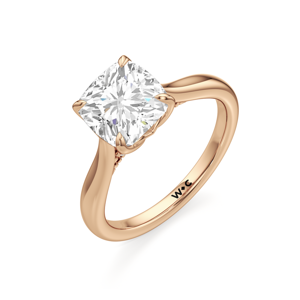 Cushion Cut The Tulip Whisper Ring with Lab Grown Diamond in 14KT Rose Gold view 5

