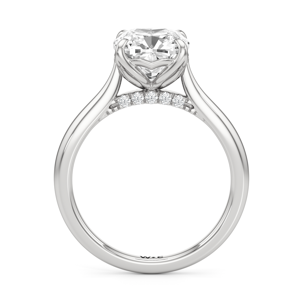 Cushion Cut The Tulip Whisper Ring with Lab Grown Diamond in 14KT Platinum view 4
