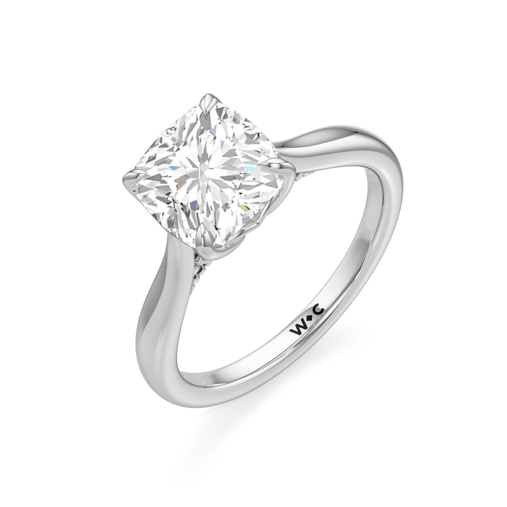 Cushion Cut The Tulip Whisper Ring with Lab Grown Diamond in 14KT Platinum view 5
