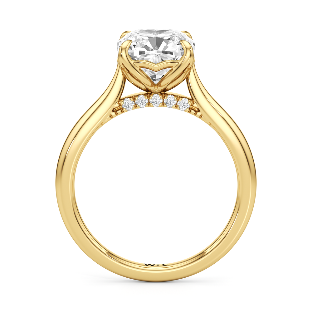Cushion Cut The Tulip Whisper Ring with Lab Grown Diamond in 14KT Yellow Gold view 4
