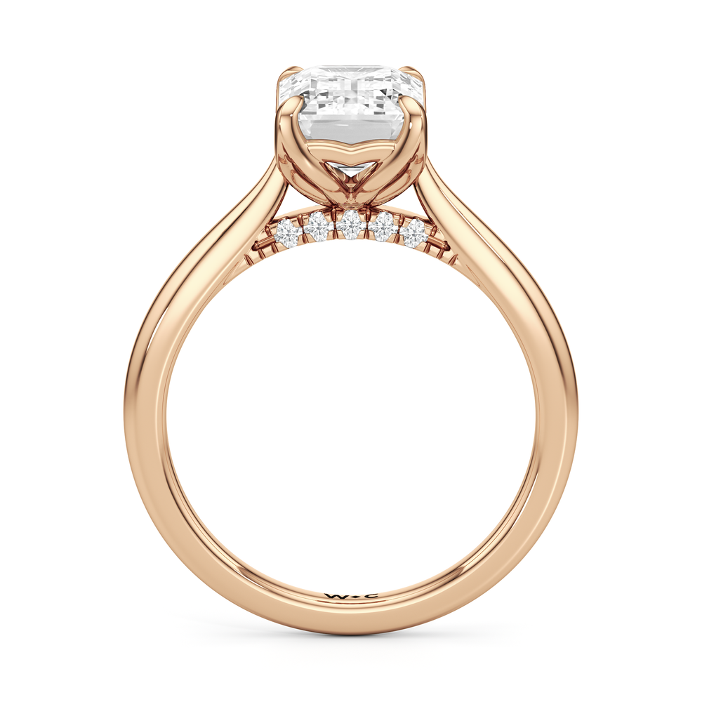 Emerald Cut The Tulip Whisper Ring with Lab Grown Diamond in 14KT Rose Gold view 4
