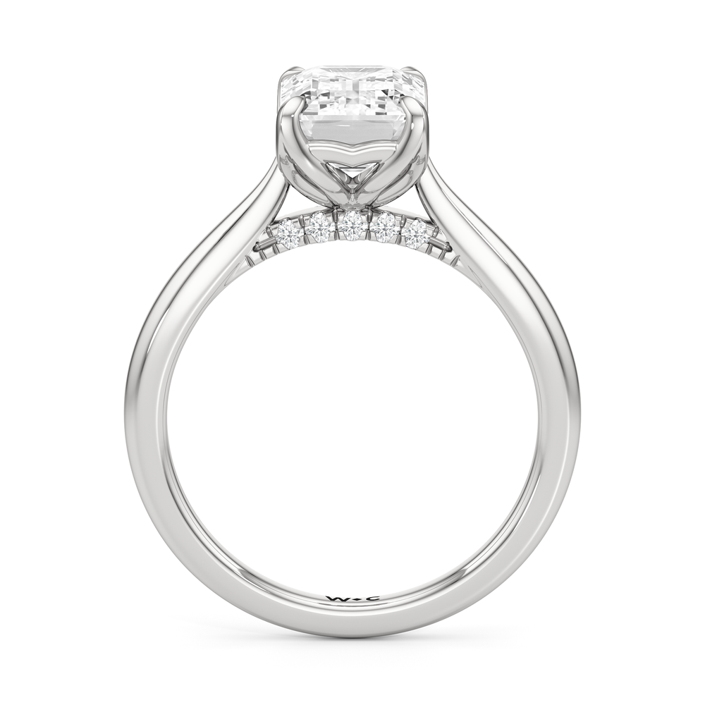 Emerald Cut The Tulip Whisper Ring with Lab Grown Diamond in 14KT Platinum view 4
