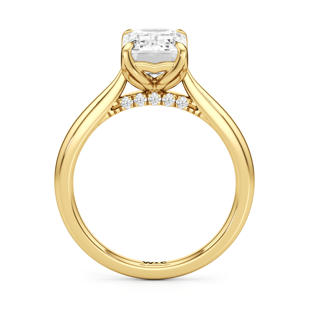 Emerald Cut The Tulip Whisper Ring with Lab Grown Diamond in 14KT Yellow Gold view 4
