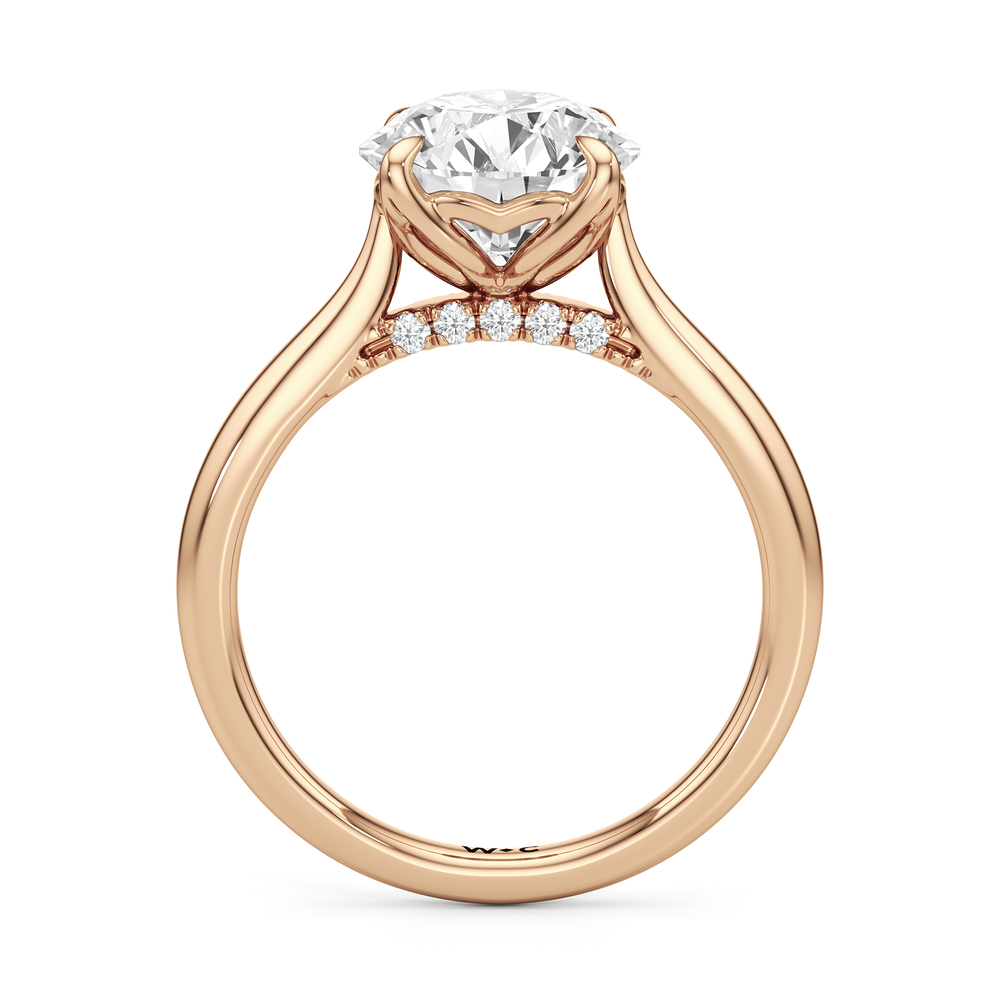 Round Cut The Tulip Whisper Ring with Lab Grown Diamond in 14KT Rose Gold view 4

