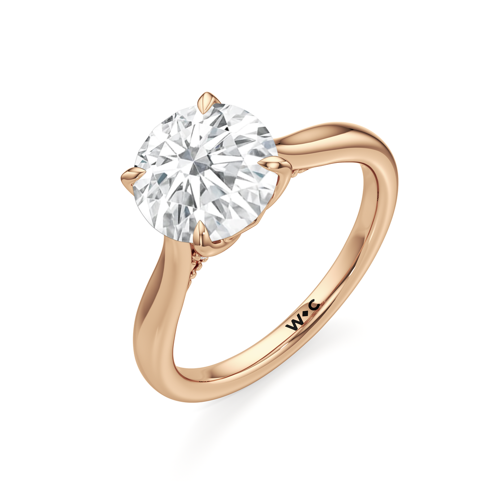 Round Cut The Tulip Whisper Ring with Lab Grown Diamond in 14KT Rose Gold view 5
