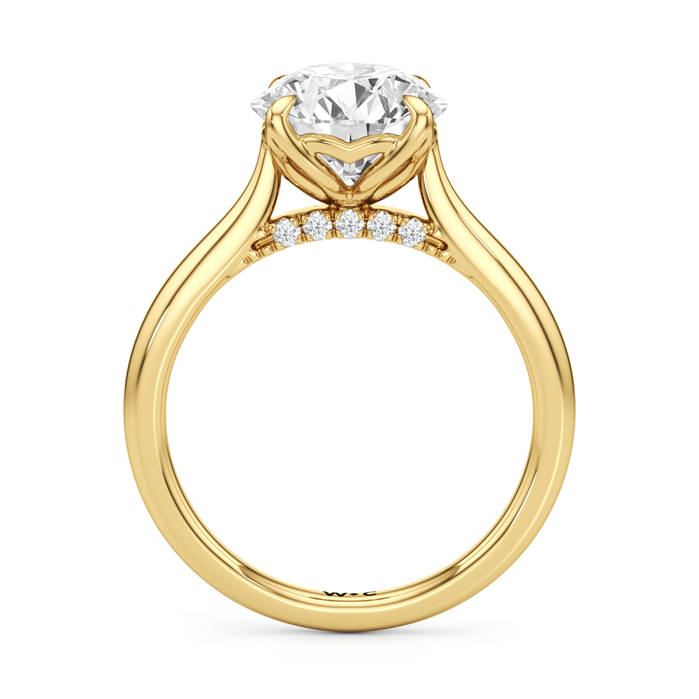 Round Cut The Tulip Whisper Ring with Lab Grown Diamond in 14KT Yellow Gold view 4
