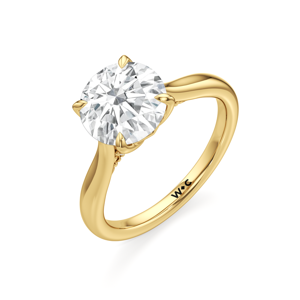 Round Cut The Tulip Whisper Ring with Lab Grown Diamond in 14KT Yellow Gold view 5
