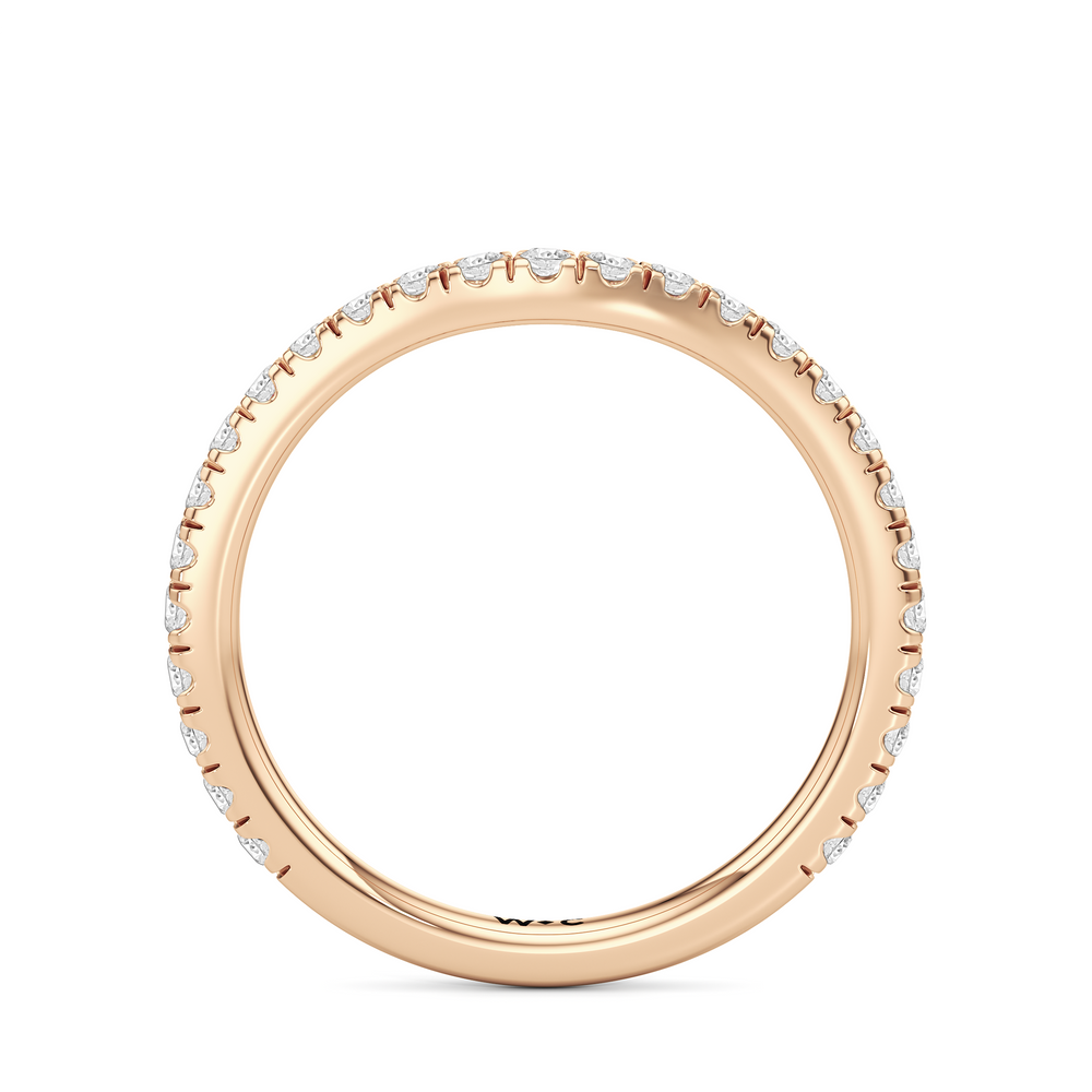 The Tulip Trilogy Diamond Wedding Band with 18KT Rose Gold Cut Diamond in 14KT Rose Gold view 2
