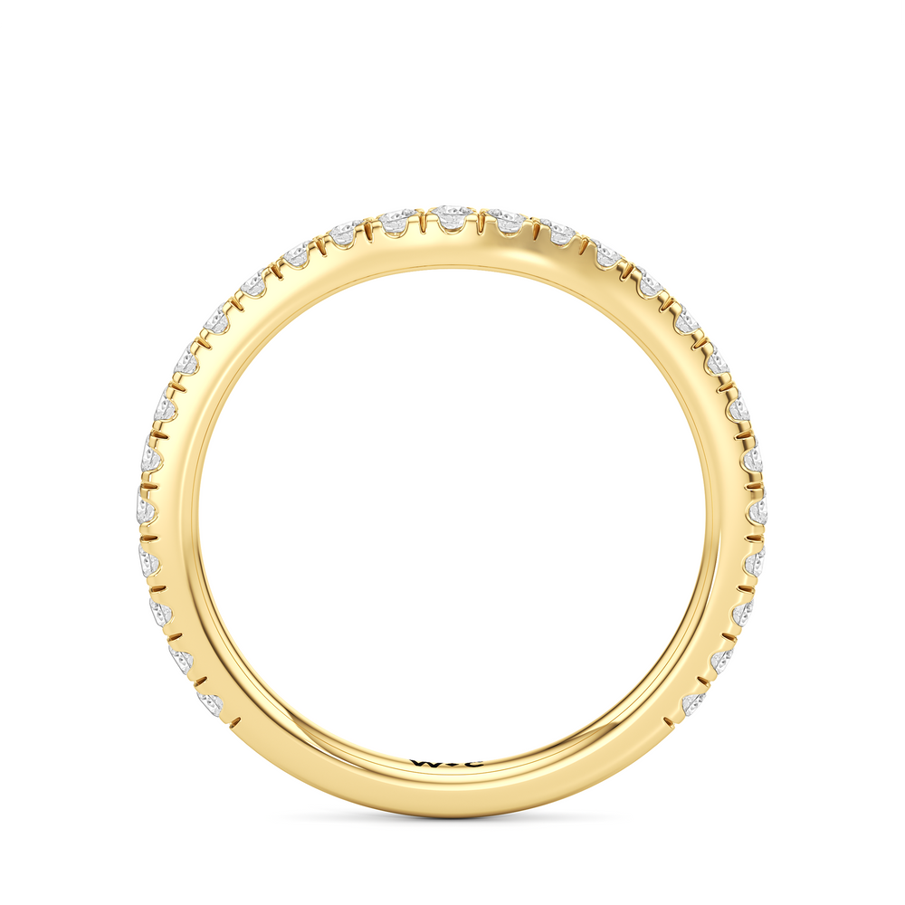 The Tulip Trilogy Diamond Wedding Band with 18KT Yellow Gold Cut Diamond in 14KT Yellow Gold view 2
