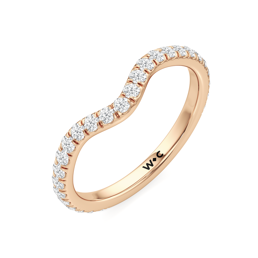 The Tulip Grande Diamond Wedding Band with 18KT Rose Gold Cut Diamond in 14KT Rose Gold view 4
